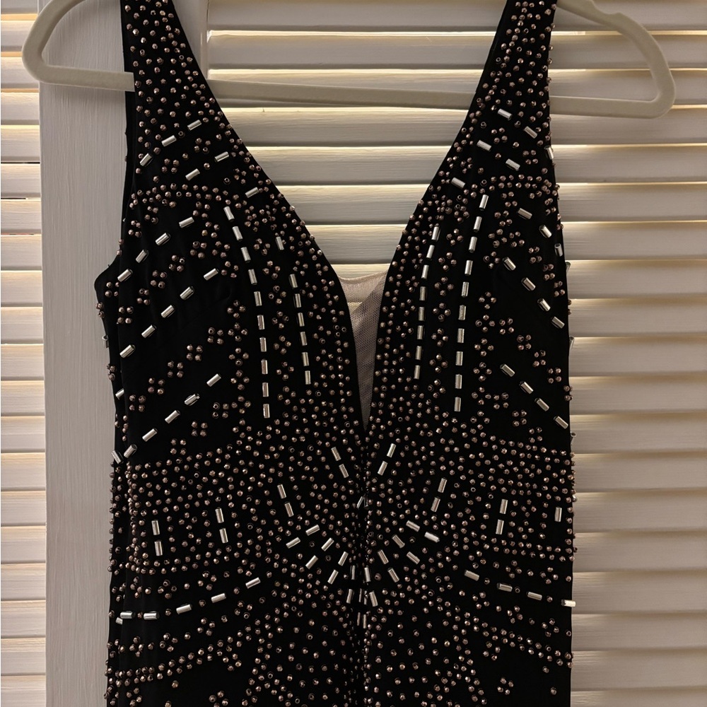 Xscape Black Beaded Evening Gown